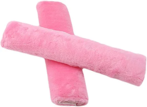 Vista 8 de 2 piezas de almohadillas de hombro para cinturón de seguridad de auto, de felpa suave, protectoras, para conducir cómodamente (Rosa)