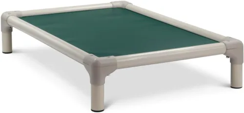 Vista 10 de Kuranda Cama elevada para mascotas a prueba de masticación, PVC almendra, 30 x 20 pulgadas, vinilo resistente, color burdeos