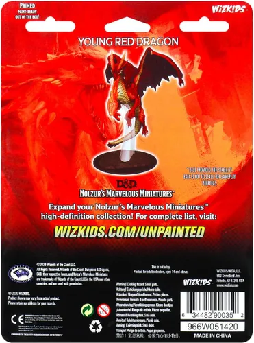 Vista 2 de WizKids Las maravillosas miniaturas de D&D Nolzur: Joven Dragón Rojo