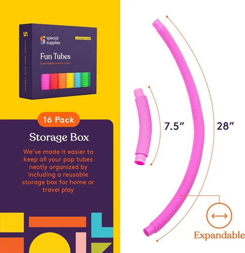 Vista 3 de Special Supplies Divertidos tubos de tracción y estiramiento para niños, juguete para reventar, doblar, construir y conectar, proporciona juego