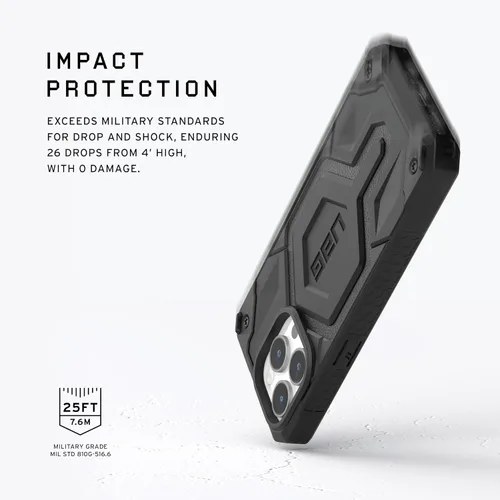 Vista 3 de URBAN ARMOR GEAR UAG Funda [Versión Actualizada] Compatible con Funda para iPhone 15 Pro de 6.1" Monarch Pro Negro Imán Integrado Compatible