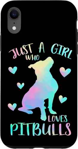 Vista 25 de Just a Girl Who Loves Pitbulls Watercolor Cute Pitbull Mama Case for iPhone 17