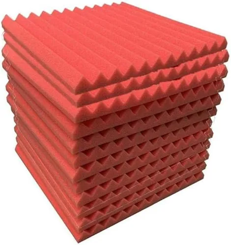 Vista 8 de Paquete de 12 paneles de espuma a prueba de sonido de expansión rápida, paneles acústicos de 1 x 12 x 12 pulgadas de alta densidad, espuma acústica