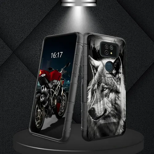 Vista 61 de Funda para AT&T Maestro Max 2021/Cricket Ovation 2 con protector de pantalla de vidrio templado, funda resistente con función atril integrada