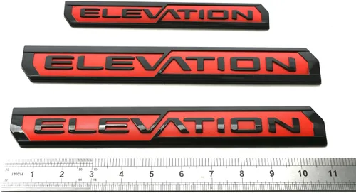 Vista 5 de 3 piezas de emblemas de elevación, emblemas de puerta, calcomanías traseras, etiquetas de nombre, compatibles con Canyon 2023-2025 (Rojo)
