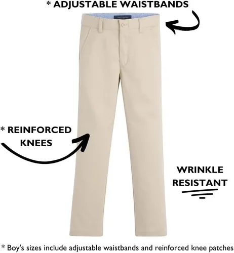 Vista 6 de Tommy Hilfiger Pantalones de vestir de mezcla de sarga con parte delantera plana para niño