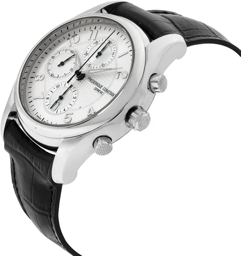 Vista 2 de Frederique Constant FC-392RM6B6 Reloj de cuero para hombre, esfera plateada, Negro, Cronógrafo