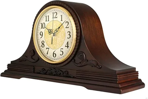 Vista 2 de Reloj de repisa, relojes de repisa retro, reloj de manto de madera para decoración de sala de estar, reloj de mesa silencioso, relojes de manto a