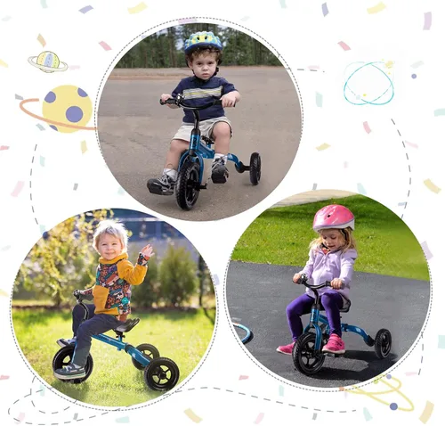 Vista 7 de XPIY Triciclo para niños de 2 a 5 años, triciclo plegable 3 en 1 para niños y niñas, bicicleta para niños con pedal desmontable y asiento ajustable