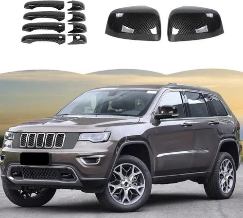 Vista 8 de RT-TCZ Cubierta de espejo retrovisor para manija de puerta, kit de decoración exterior, accesorios de decoración para Jeep Grand Cherokee 2011-2020