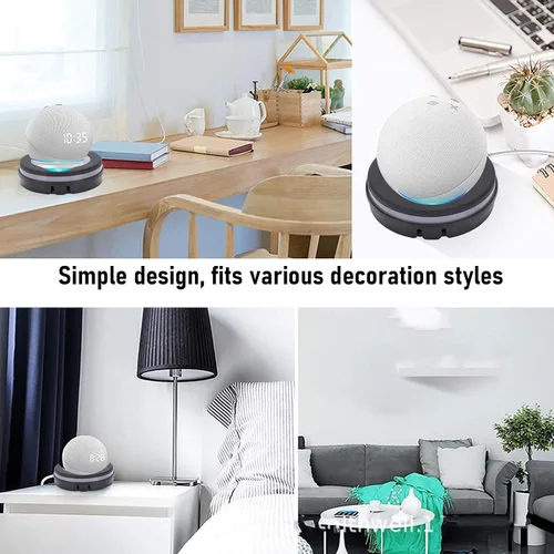Vista 5 de Pssopp Smart Speaker Desk Mount, Space Saving Desktop Stand Cord Arrangement Mount for Dot 4th & 5th