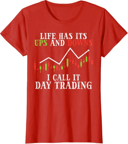 Vista 100 de Life Ups And Downs Day Trading Crypto Stock Market Trader T-Shirt, Negro