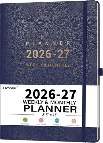 Vista 8 de Agenda 2026 – enero 2026 – diciembre 2026, 2026 planificador semanal y mensual, 8.5 x 11 pulgadas, soporte para bolígrafos, calcomanías