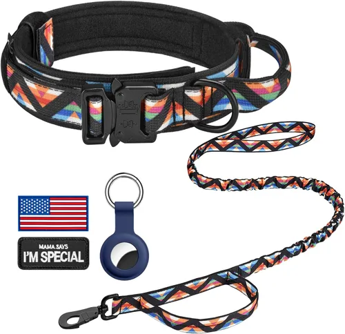 Vista 21 de DAGANXI - Collar táctico para perro, collar ajustable de nailon para adiestramiento con asa de control y hebilla, para perros medianos y grandes