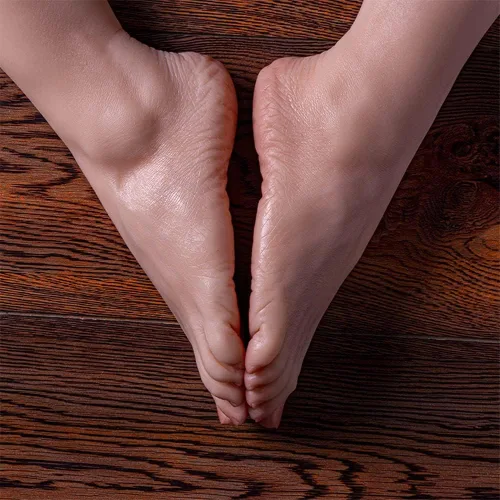 Vista 3 de Zishine Modelo de pie femenino de silicona, maniquí de pies de silicona integrado en el hueso, arrugas en las suelas, fijación ósea articular según