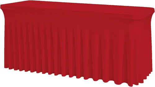 Vista 22 de Mantel rectangular de elastano negro, funda elástica ajustada para mesas rectangulares de 1,8 m, falda de mesa elástica sin arrugas para decoración