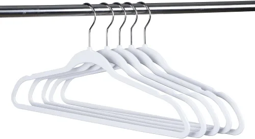 Vista 8 de Quality Hangers Paquete de 50 perchas de plástico no aterciopeladas para ropa, juego de perchas resistentes, armario que ahorra espacio con gancho