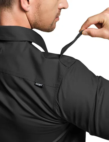 Vista 9 de CQR Camisas de trabajo de manga corta para hombre, camisetas tácticas militares Ripstop, para exteriores, UPF 50+, transpirable, para senderismo