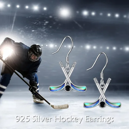 Vista 5 de YAFEINI Regalos de joyería para amantes de los deportes, plata de ley 925 para golf, fútbol, hockey, voleibol, pelota de tenis, aretes para mujeres