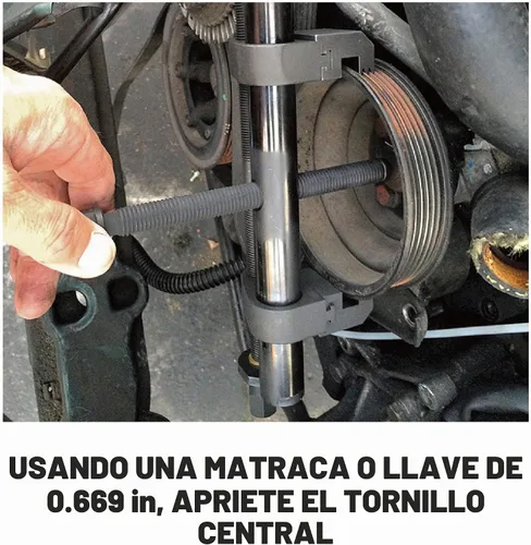 Vista 7 de Kit extractor de polea universal Powerbuilt, juego de herramientas especializadas para motor y tren de transmisión, quitar poleas serpentinas