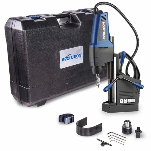 Vista 10 de Evolution Taladro magnético industrial resistente de 1-1/8 pulgadas con funda de transporte – S28MAG