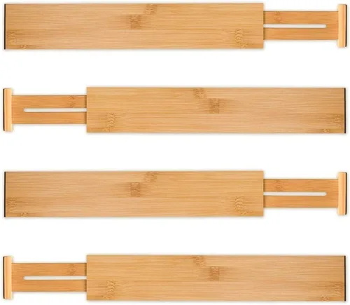 Vista 4 de Utoplike 4 piezas de bambú para cajones de cocina y cubiertos