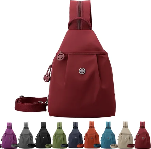 Vista 5 de Bolsa de viaje antirrobo 3 en 1 de alta calidad, impermeable, de 2 vías, mochila cruzada para mujer, Negro, Mediana, Moda