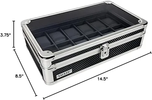 Vista 7 de Vaultz Caja de reloj con bloqueo, mediana (VZ03978), transparente, cromada