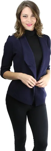 Vista 32 de ToBeInStyle Blazers de manga larga con cremallera y botones para mujer