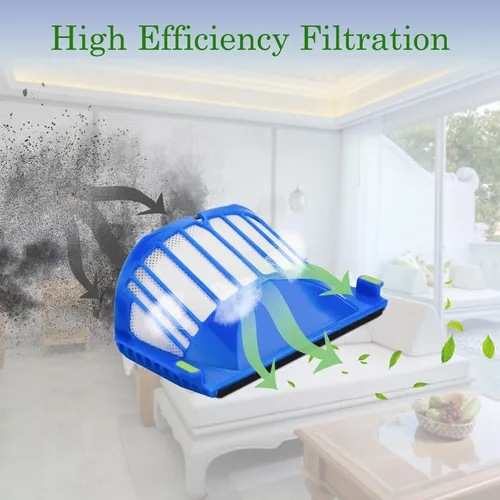 Vista 3 de ilovelife Paquete de 12 filtros HEPA de alta eficiencia, compatibles con iRobot Roomba 500 serie 600, accesorios de filtro de reposición