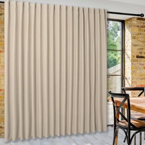 Vista 63 de DWCN Cortina opaca divisora de privacidad para puerta corrediza de patio, cortinas térmicas extra anchas con pestaña trasera y bolsillo para barra