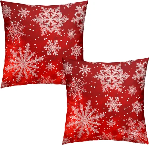 Vista 17 de Juego de 2 fundas de almohada patrióticas para exteriores, diseño de estrellas azules del 4 de julio, 16 x 16 pulgadas, fundas de almohada