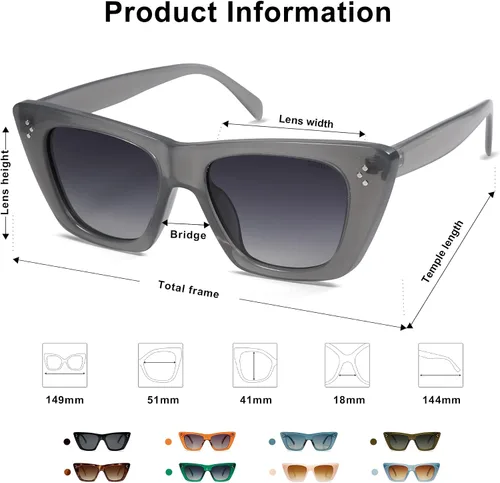 Vista 4 de SOJOS Gafas de sol polarizadas de ojo de gato retro de moda para mujer, lindos y elegantes UV400 Sunnies SJ2199