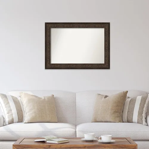 Vista 698 de Amanti Art Espejo de pared personalizado no biselado (25 x 25 pulgadas), marco de bronce acentuado, varios tamaños personalizados, espejo de baño