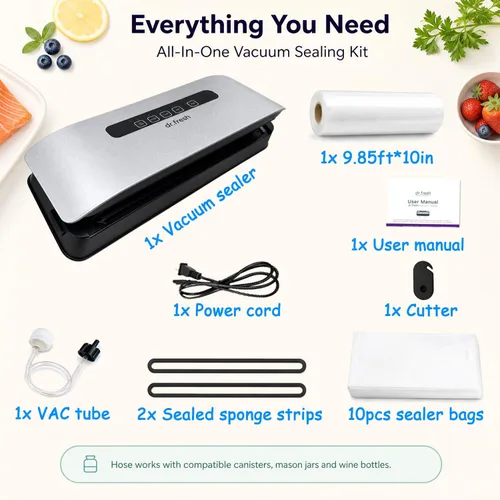 Vista 5 de Máquina selladora al vacío V20 para alimentos 80kPa con VAC externo