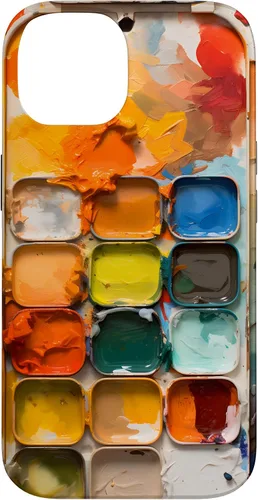 Vista 4 de Pinturas de acuarela y paleta de pintura, funda colorida para el iPhone 17