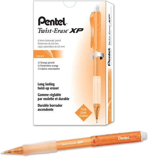 Vista 3 de Pentel QE419A Twist-Erase Express - Portaminas de 0.035 in, color negro, caja de 1 docena