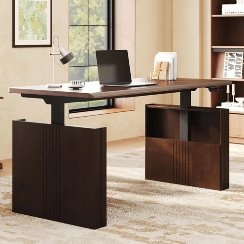 Vista 11 de FLEXISPOT WoodiX - Escritorio ejecutivo de pie de madera maciza