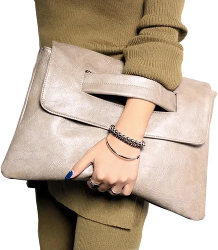 Vista 2 de Bolsos de mujer PU cuero femenino embrague bolso mensajero grande sólido alta capacidad