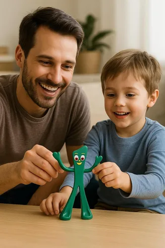 Vista 2 de NJ Croce Figura flexible de Gumby de 6 pulgadas, juguete clásico vintage, seguro para niños, figura original de The Gumby Show, gran regalo