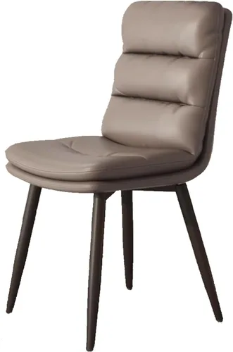 Vista 11 de Upholstered Dining Chairs Set of 4, Leather Kitchen Chair with Metal Legs, Dining Room Kitchen Chair with Back for Brown