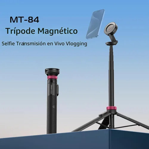 Vista 2 de ULANZI Palo de Selfie Magnético de 61'' Trípode para Teléfono con Control Remoto Inalámbrico, Soporte Extensible para Teléfono Celular, Compatible