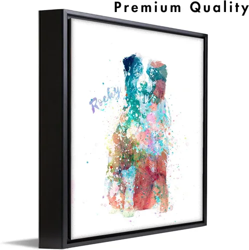 Vista 3 de Personal-Prints Regalo de arte personalizado para pared de perro, impresión artística moderna personalizada única de estilo acuarela La raza
