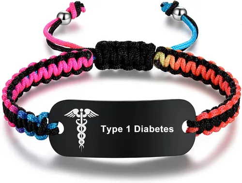 Vista 7 de Pulseras de alerta médica para mujeres y hombres Pulsera de identificación médica para hombres Pulsera de alerta médica para diabetes T1D T2D