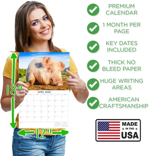 Vista 92 de Calendario de grises africanos 2025 2026 – Planificador mensual de pared de aves africanas – 12 x 18 pulgadas (abierto), calendario de pared