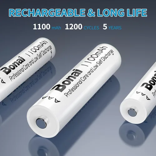 Vista 3 de BONAI AAA Baterías recargables 24 unidades, 1100mAh 1.2V Ni-MH alta capacidad triple A batería