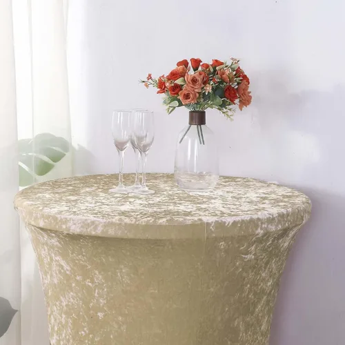Vista 5 de Efavormart - Funda para mesa de cóctel, color beige