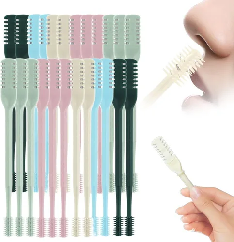 Vista 9 de Cortador de vello nasal 2 en 1, nuevo cuchillo de vello nasal de doble lado para hombres y mujeres, recortador de vello nasal giratorio de 360°, 5