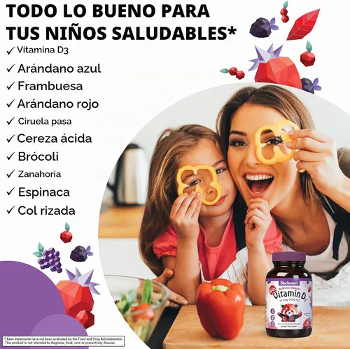 Vista 4 de Bluebonnet Nutrition Rainforest Animalz - Tableta masticable de vitamina D3 de 400 UI, sin soja, lácteos y gluten, sin OMG, certificado Kosher, apto