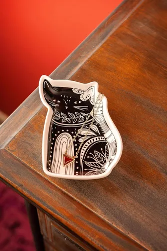 Vista 3 de Karma, BANDEJA BOHO B&W CON FORMA DE TRINKET SETA